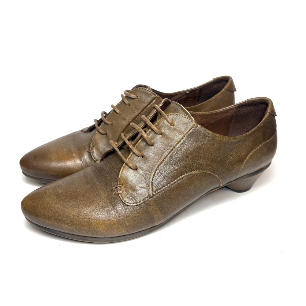 Chocolate Brown Leather Heeled Oxfords | 39 - Picture 8 of 8